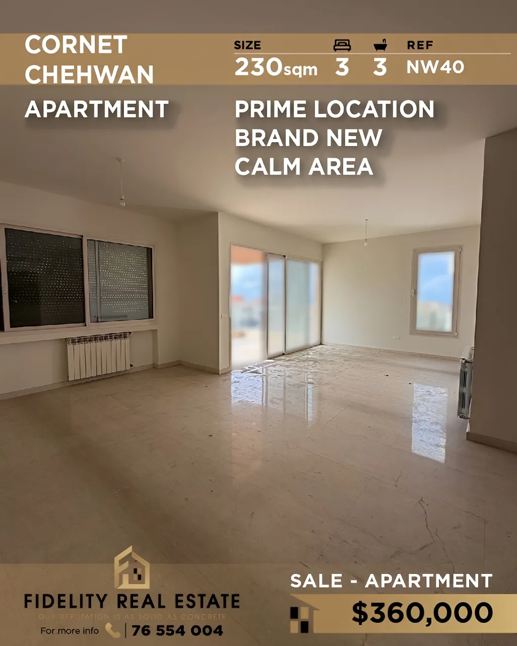 Apartment for sale in Cornet Chahwan, Lebanon - 3 bed, 3 bath