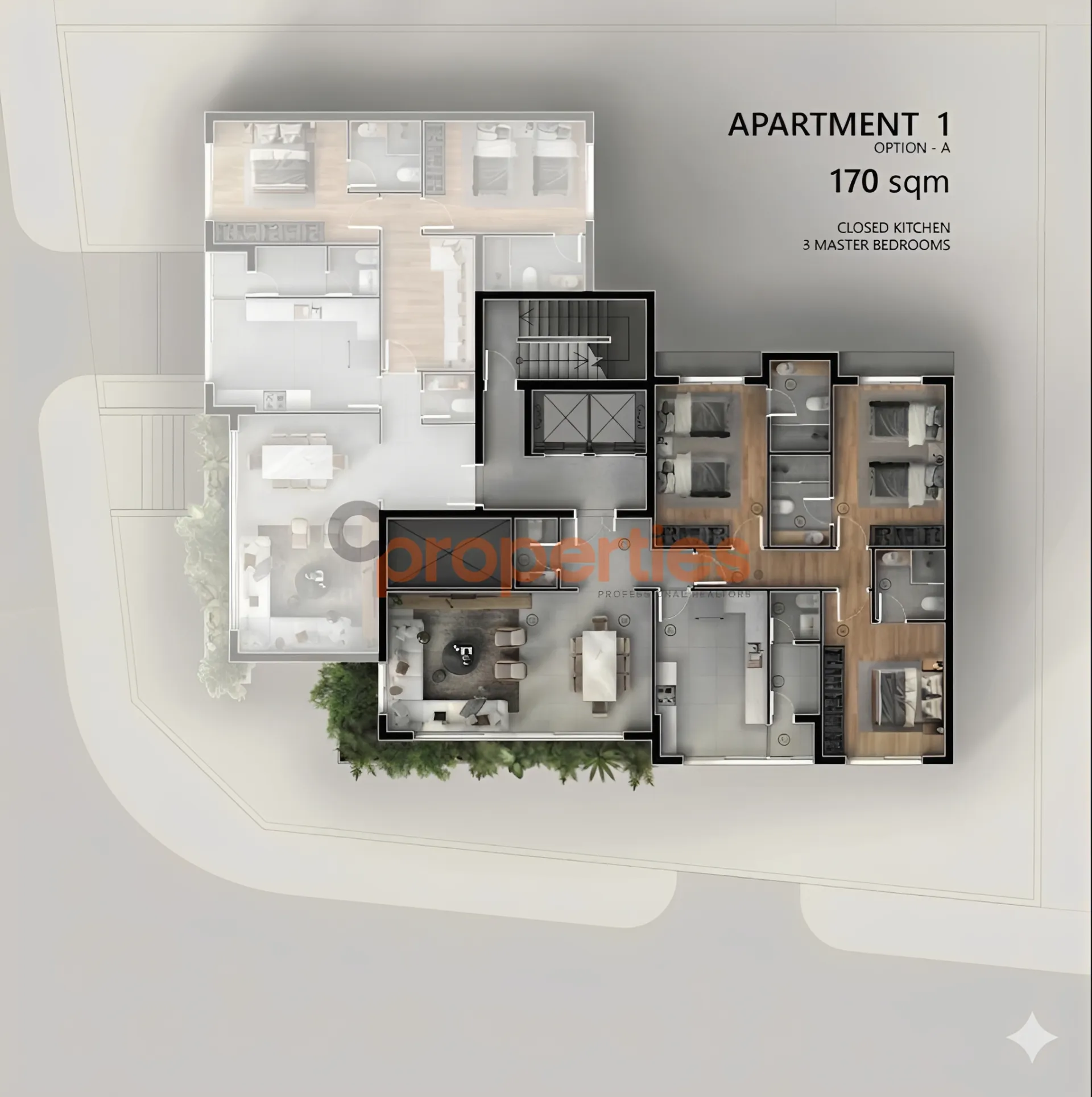 Apartment for sale in Achrafieh, Beirut, Lebanon - 3 bed, 4 bath