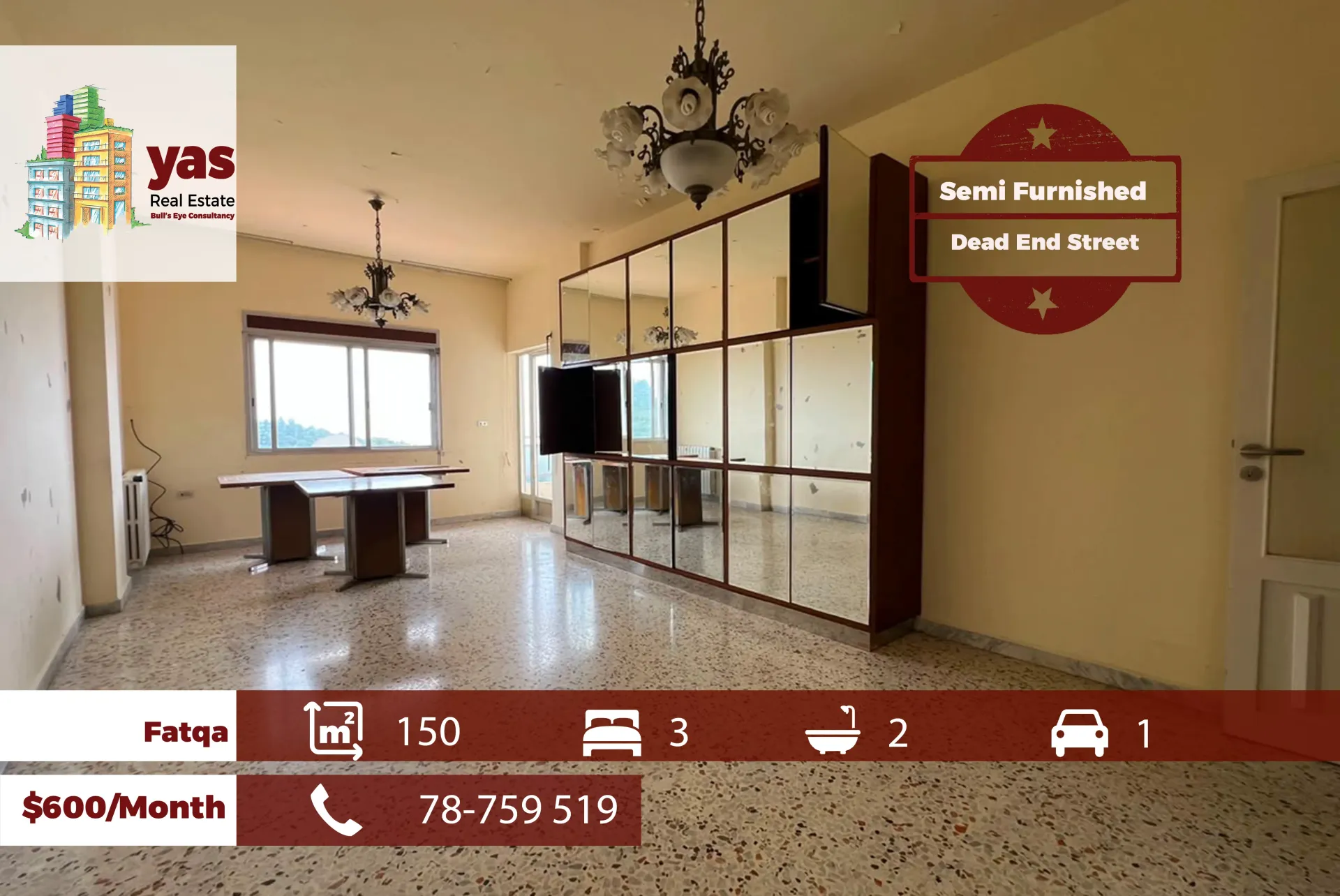 Apartment for Rent in Fatqa - 3 bed, 2 bath