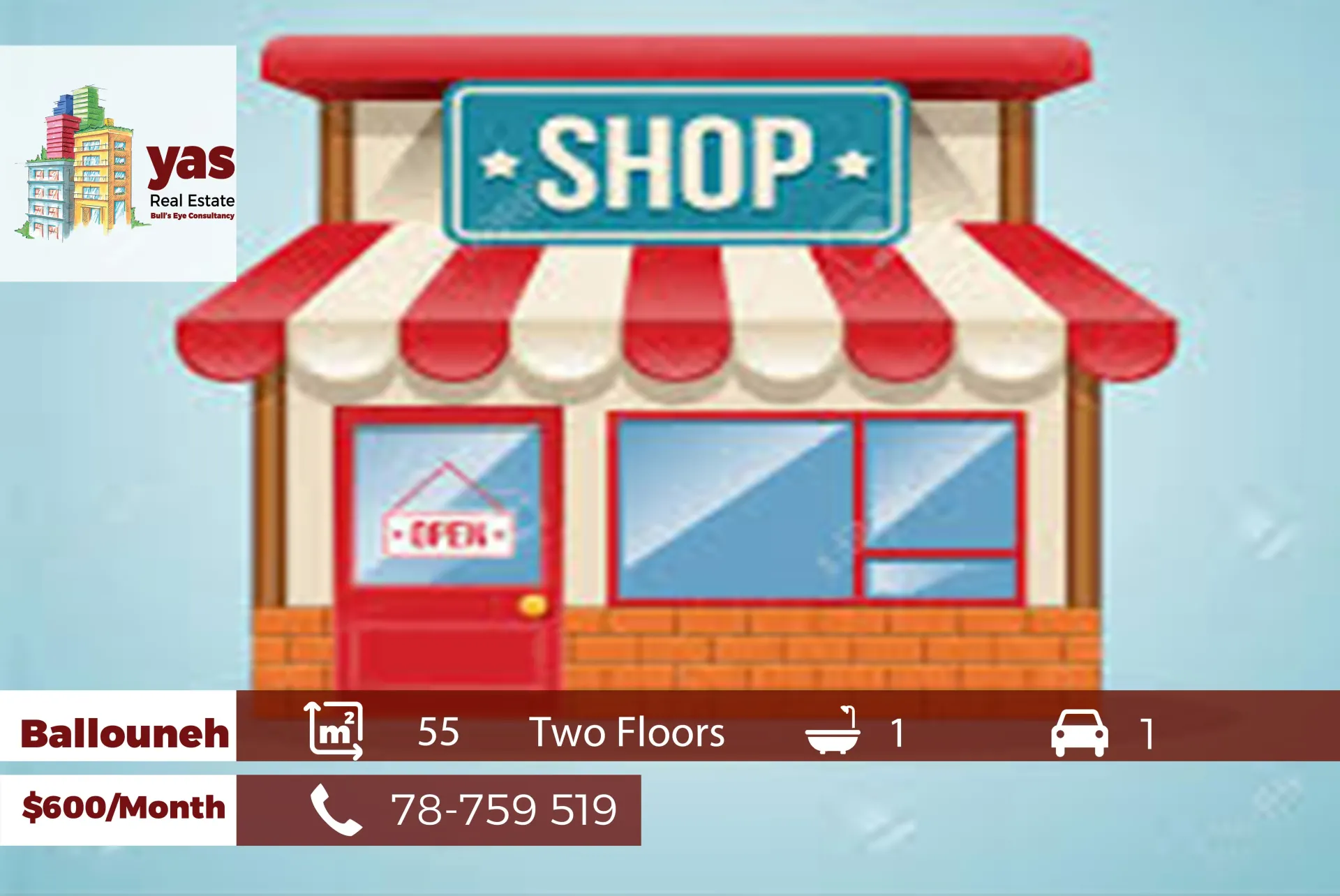 Shop for Rent in Ballouneh