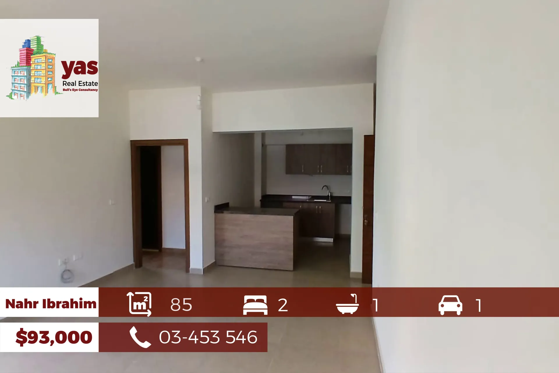 Apartment for Sale in Nahr Ibrahim - 2 bed, 1 bath