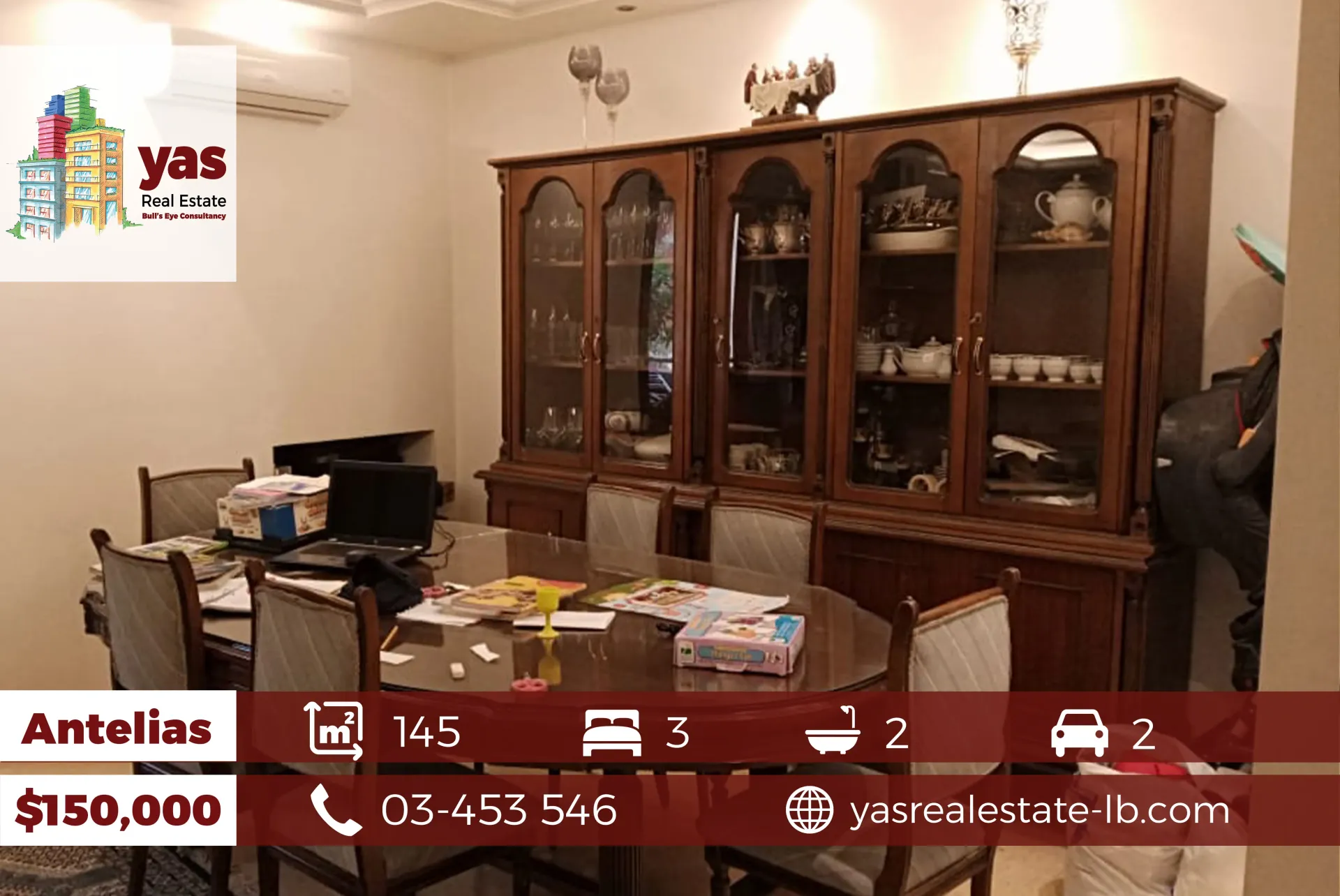 Apartment for Sale in Antelias - 3 bed, 2 bath