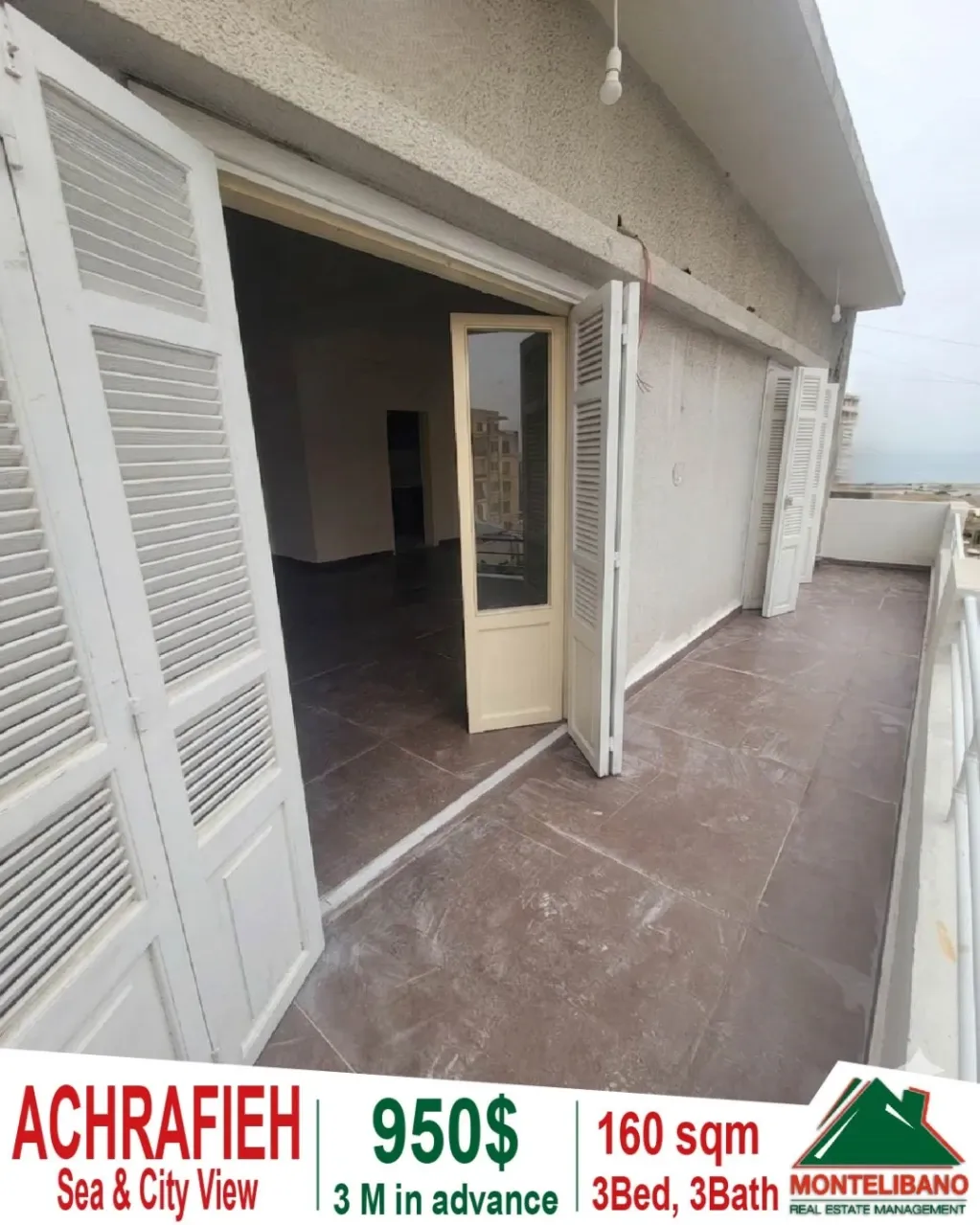 Apartment for rent in Achrafieh, Beirut, Lebanon - 3 bed, 3 bath