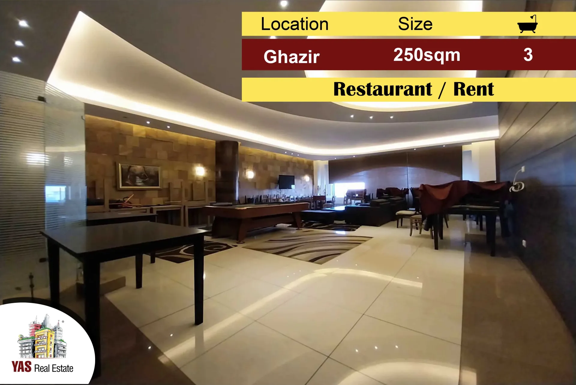 Restaurant for rent in Ghazir