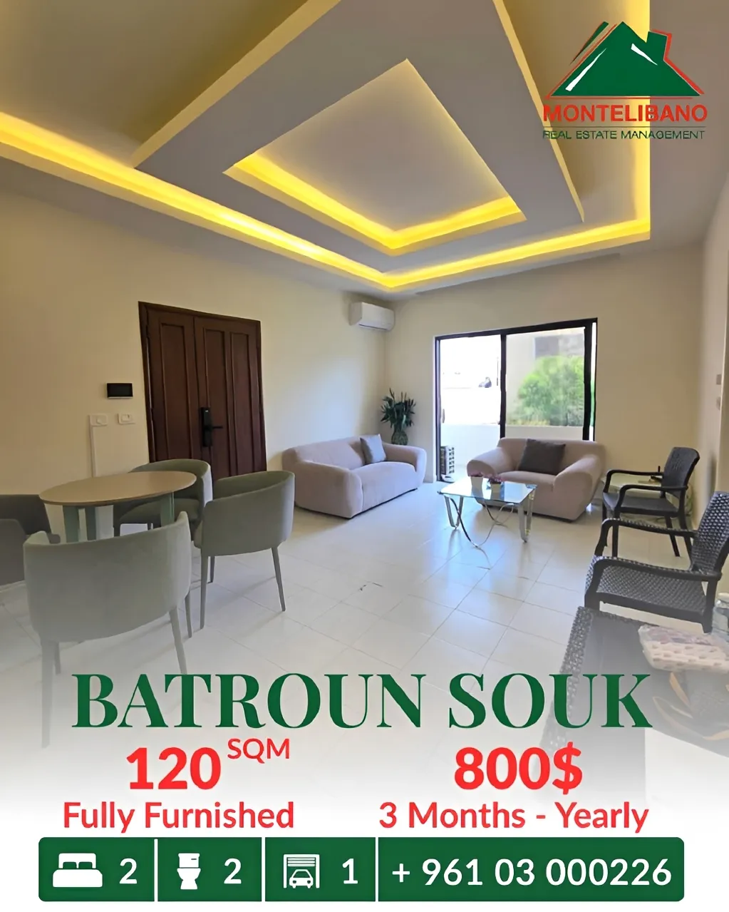 Apartment for rent in Batroun
