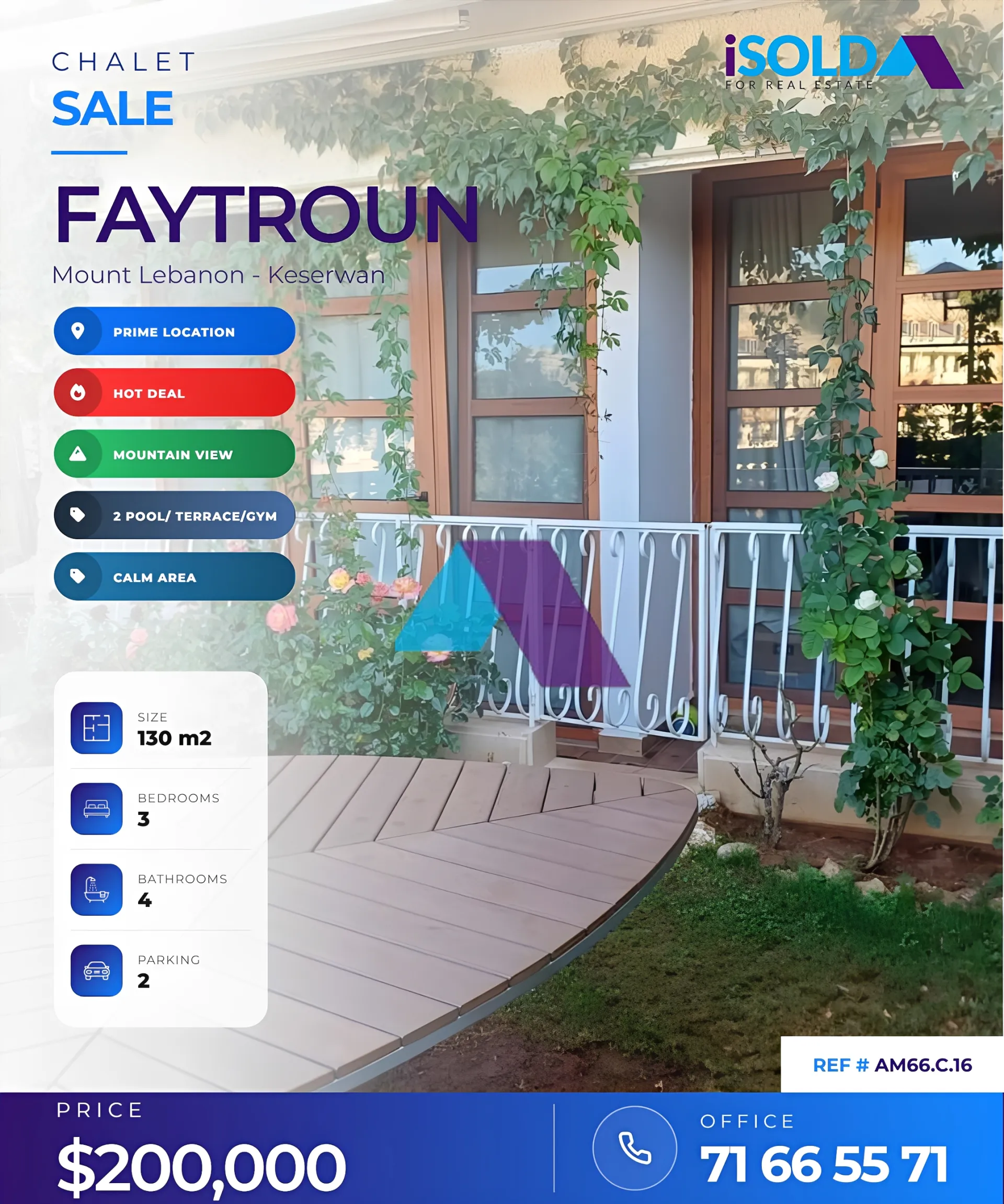 Chalet for sale in Faitroun - 3 bed, 4 bath