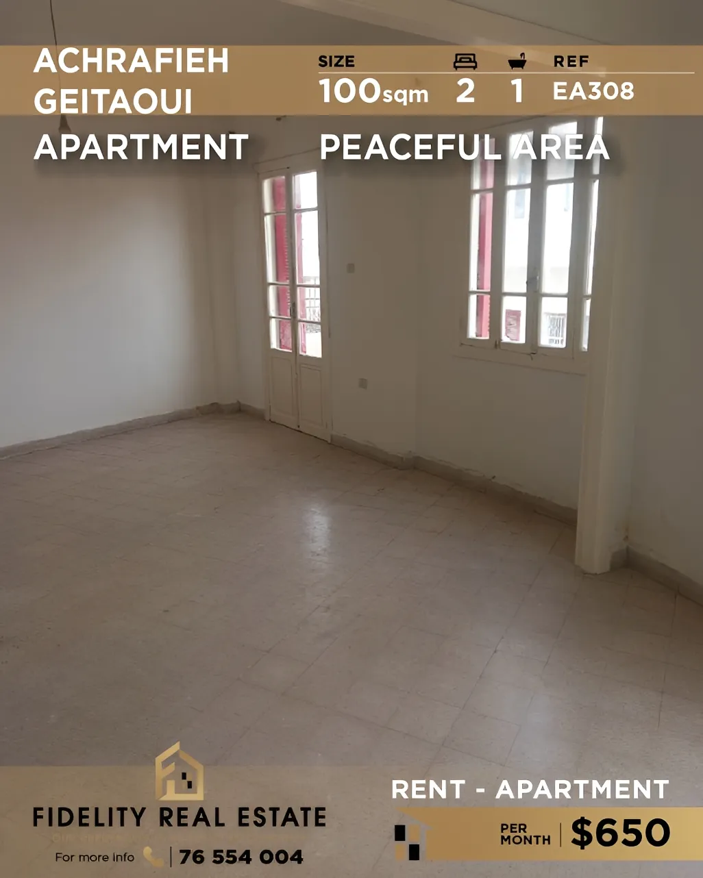 Apartment for rent in Achrafieh, Beirut, Lebanon