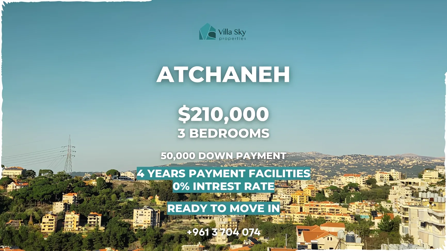 Apartment for Sale in Atchane, Lebanon