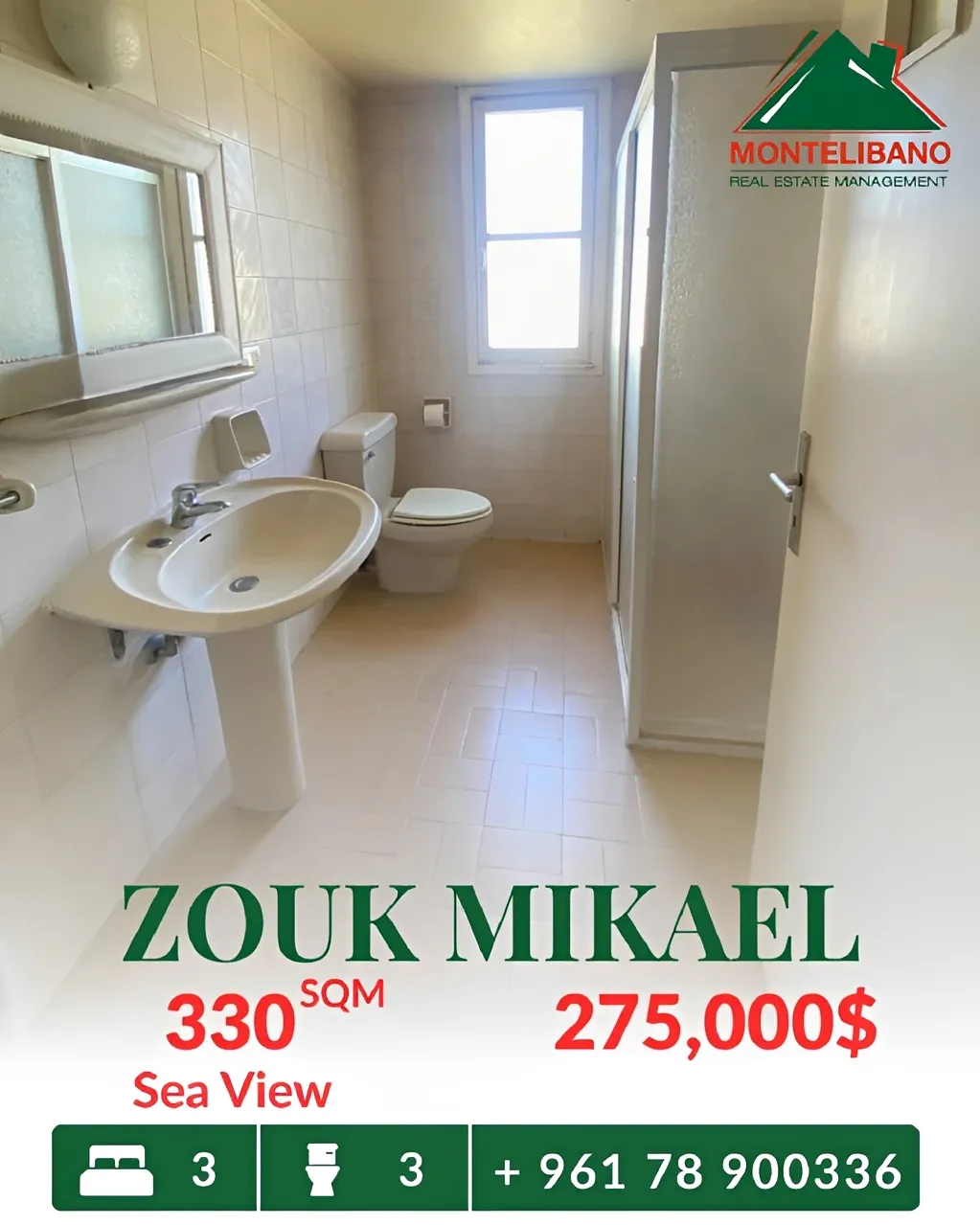 Apartment for sale in Zouk Mikael