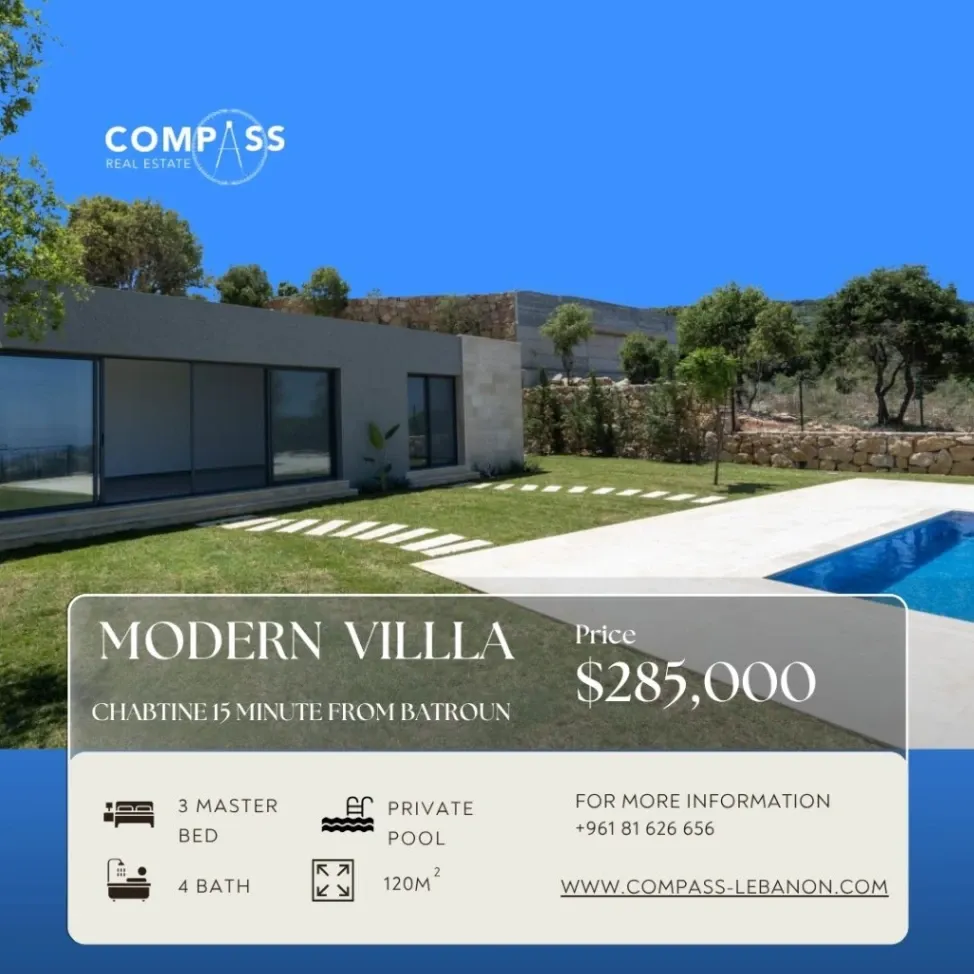Villa for sale in Chabtine, Lebanon - 3 bed, 4 bath