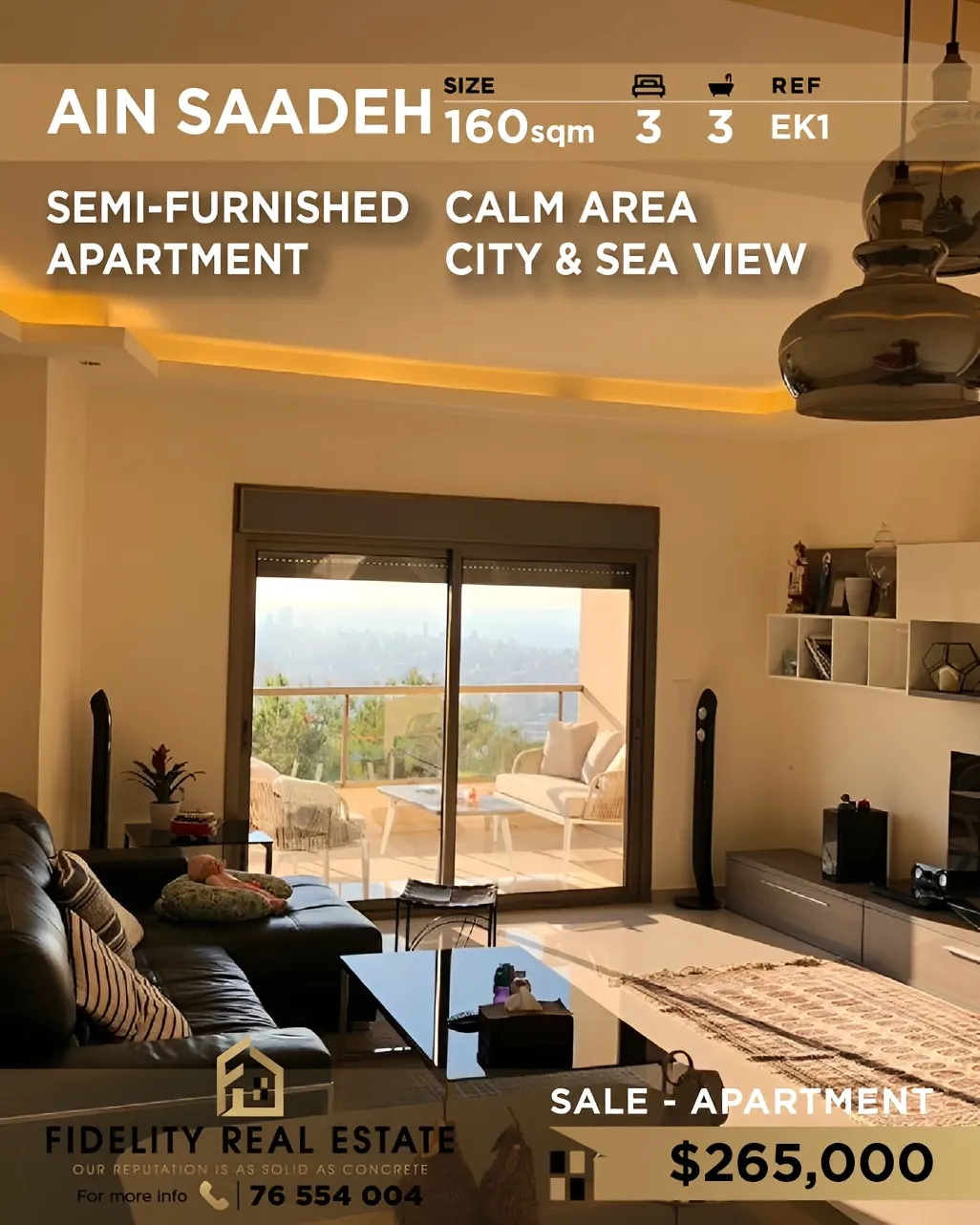 Apartment for sale in Ain Saadeh, Lebanon - 3 bed, 3 bath