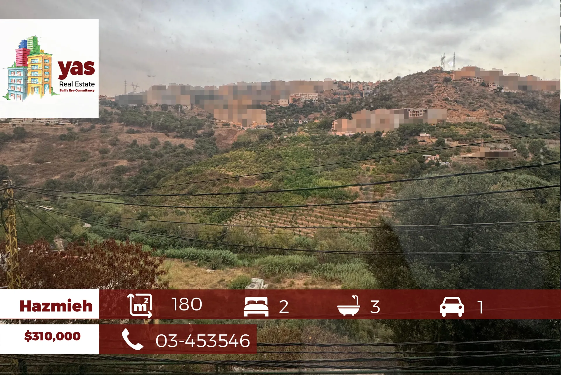 Apartment for Sale in Hazmieh - 2 bed, 3 bath