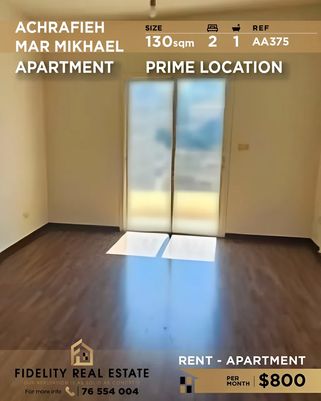 Apartment for rent in Achrafieh, Beirut, Lebanon - 2 bed, 1 bath
