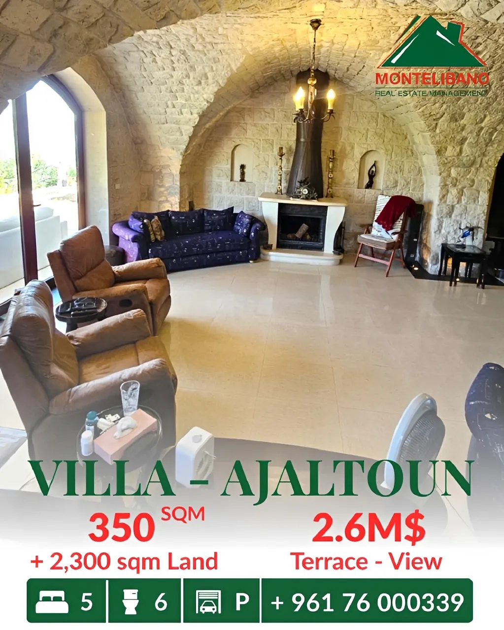 Villa for sale in Ajaltoun, Lebanon