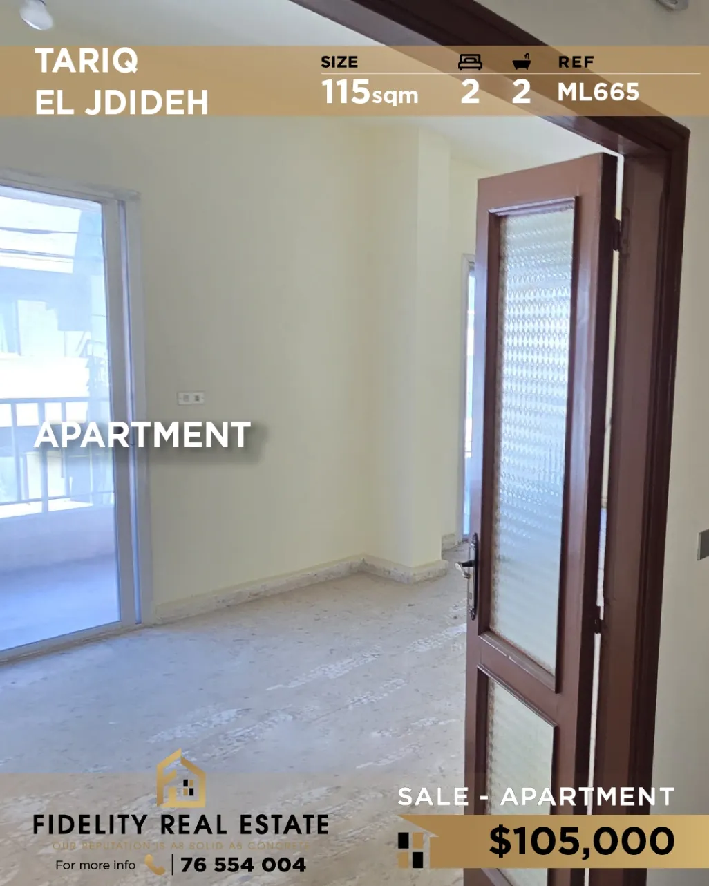 Apartment for sale in Tarik El Jdideh, Bayrut, Lebanon - 2 bed, 2 bath