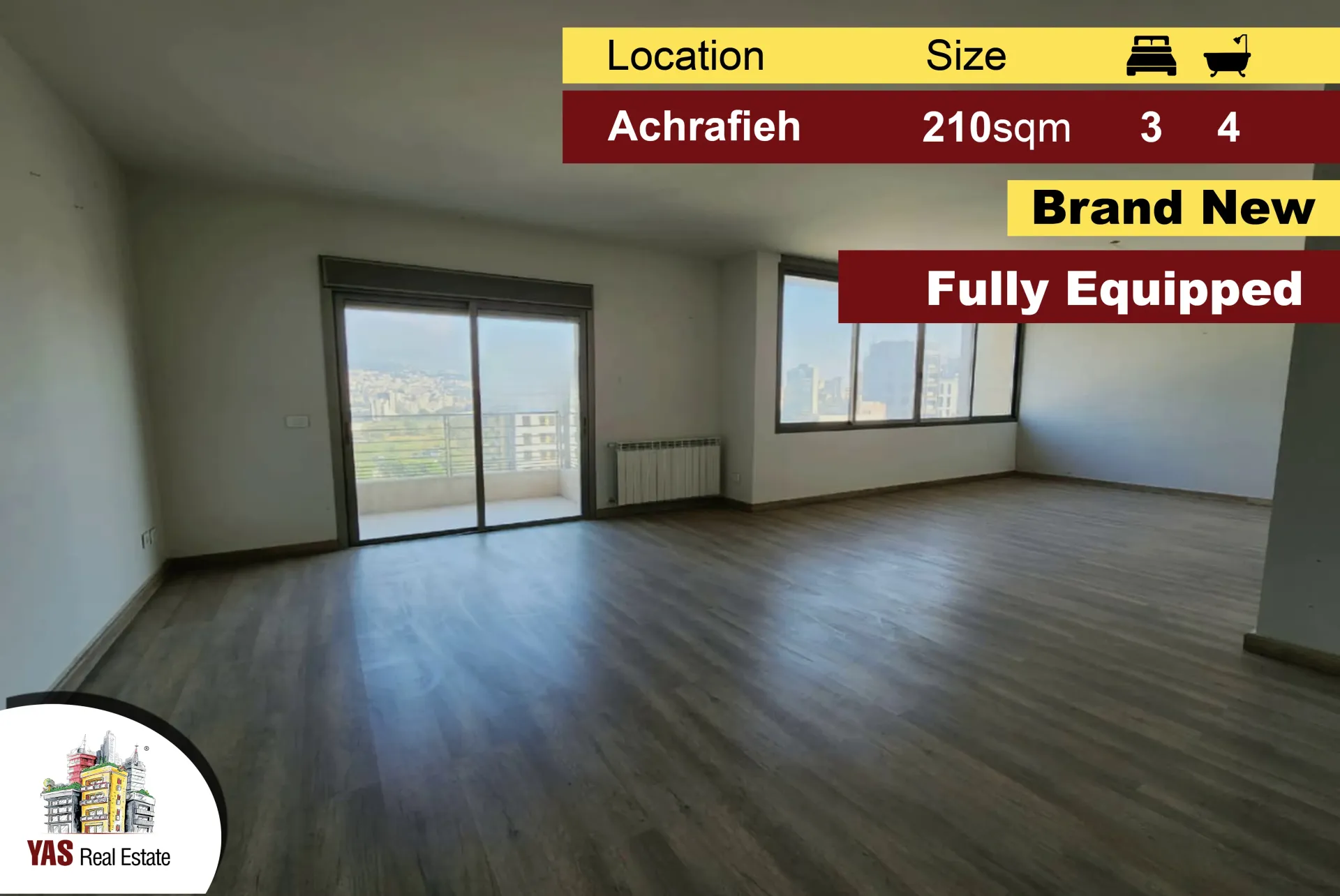 Apartment for Sale in Achrafieh - 3 bed, 4 bath