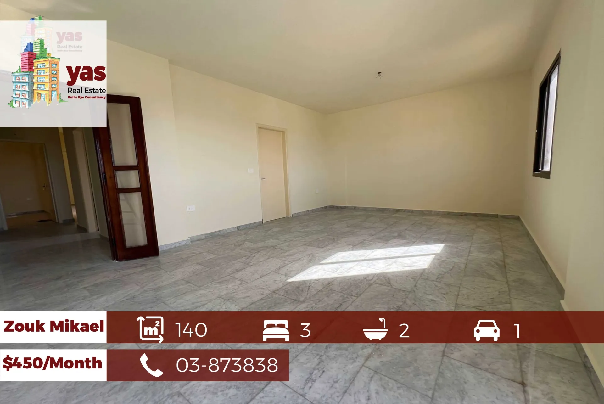 Apartment for Rent in Zouk Mikael - 3 bed, 2 bath