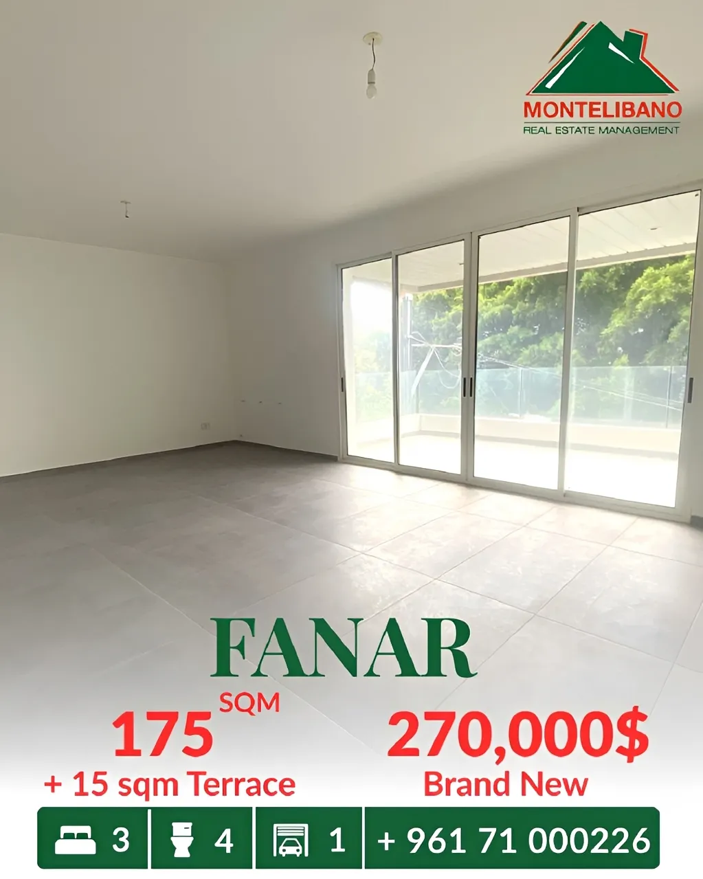 Apartment for sale in Fanar, Lebanon - 3 bed, 4 bath