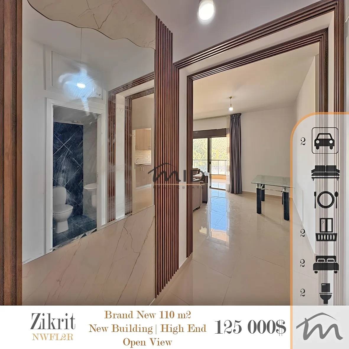 Apartment for sale in Zikrit, lebanon