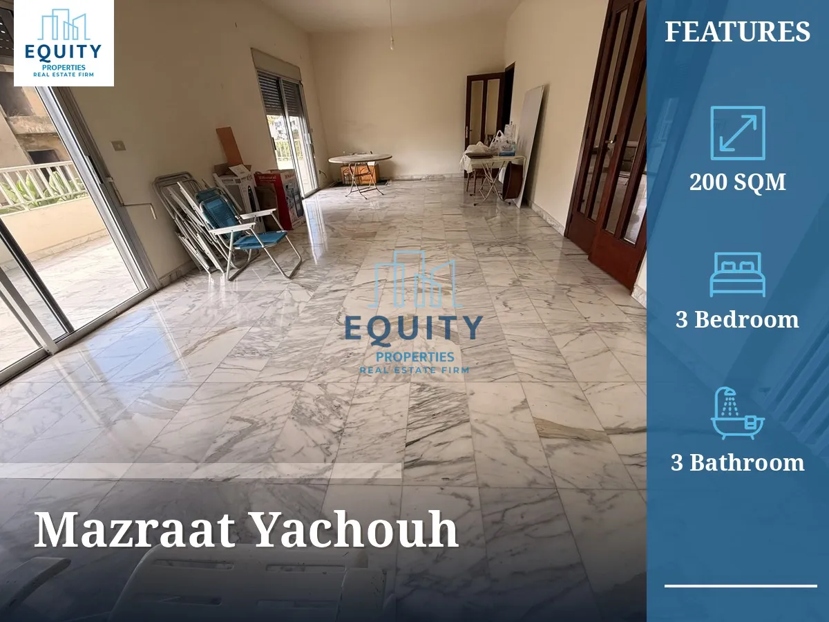 Apartment for rent in Mazraat Yachouh - 3 bed, 3 bath