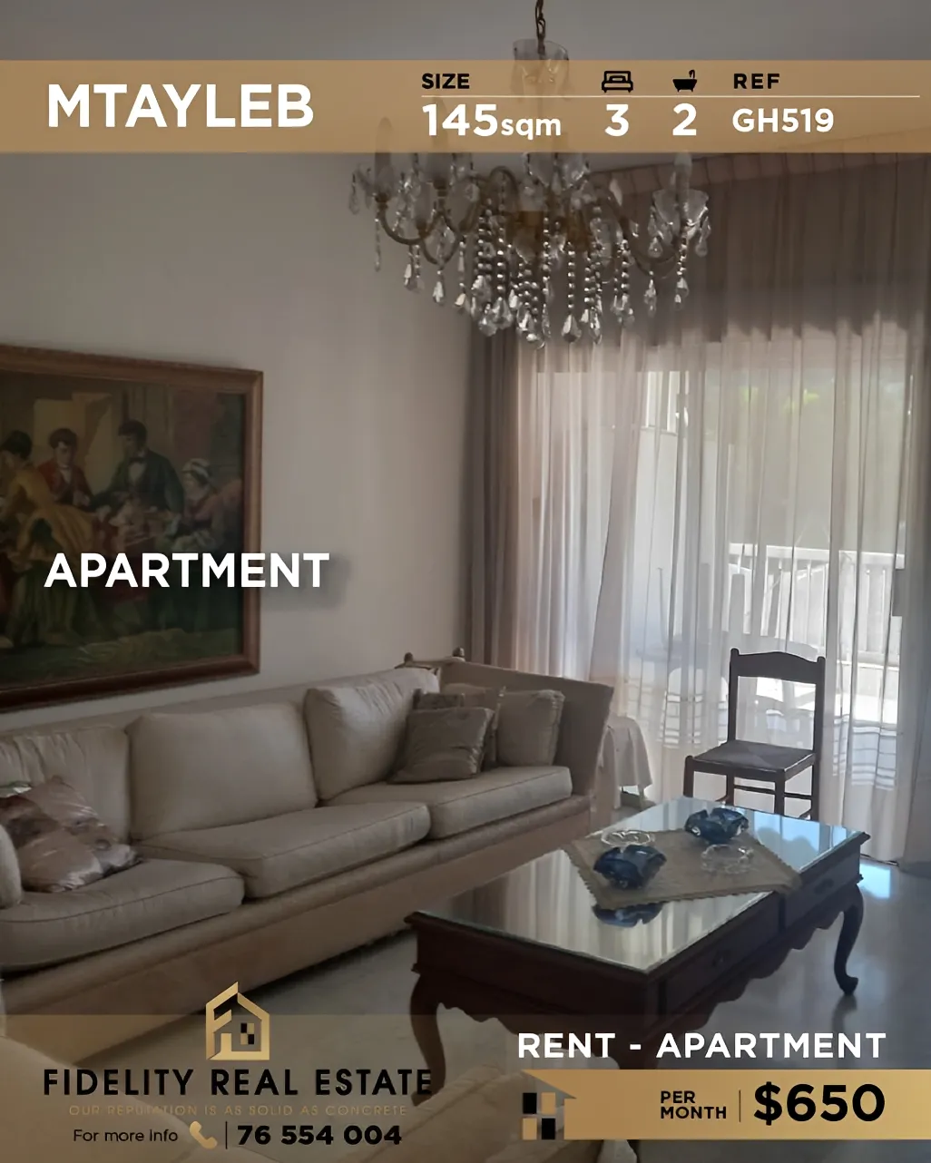 Apartment for rent in Mtayleb, Lebanon - 3 bed, 2 bath