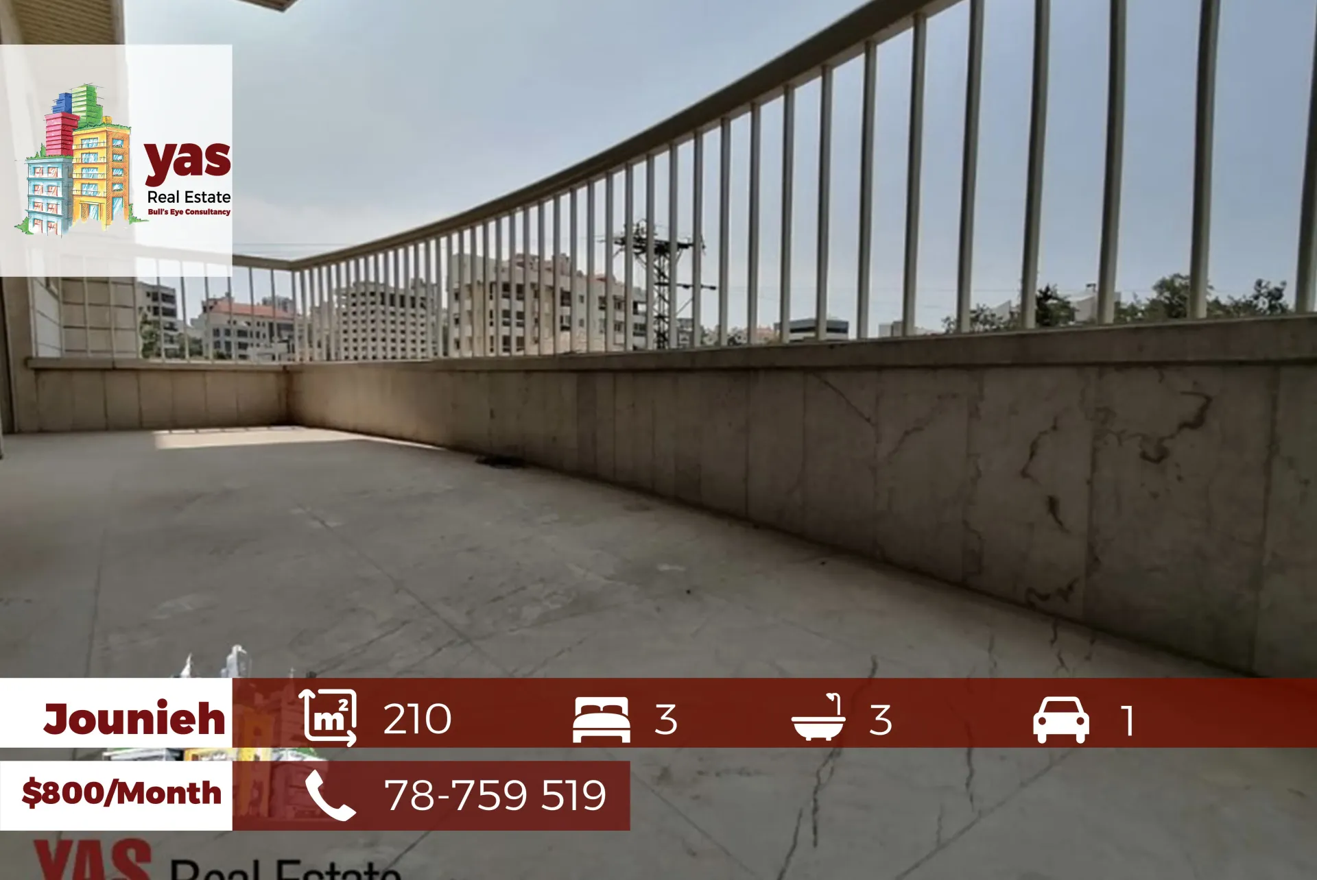 Apartment for Rent in Jounieh