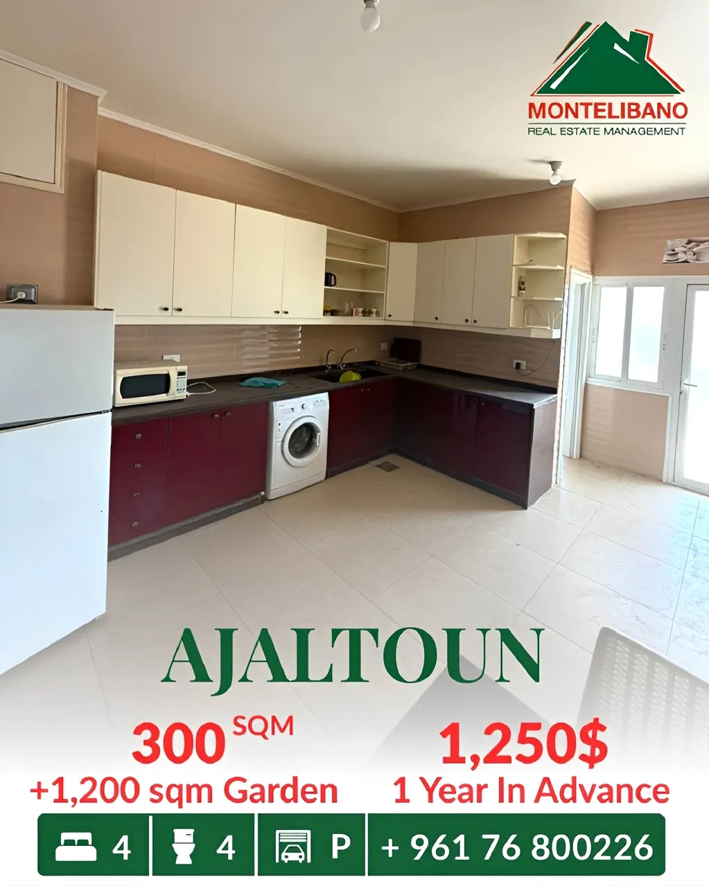 Apartment for rent in Ajaltoun, Lebanon
