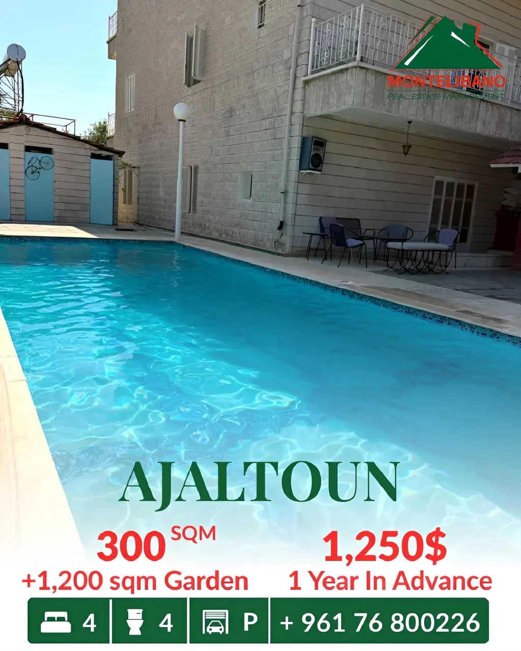Apartment for rent in Ajaltoun, Lebanon
