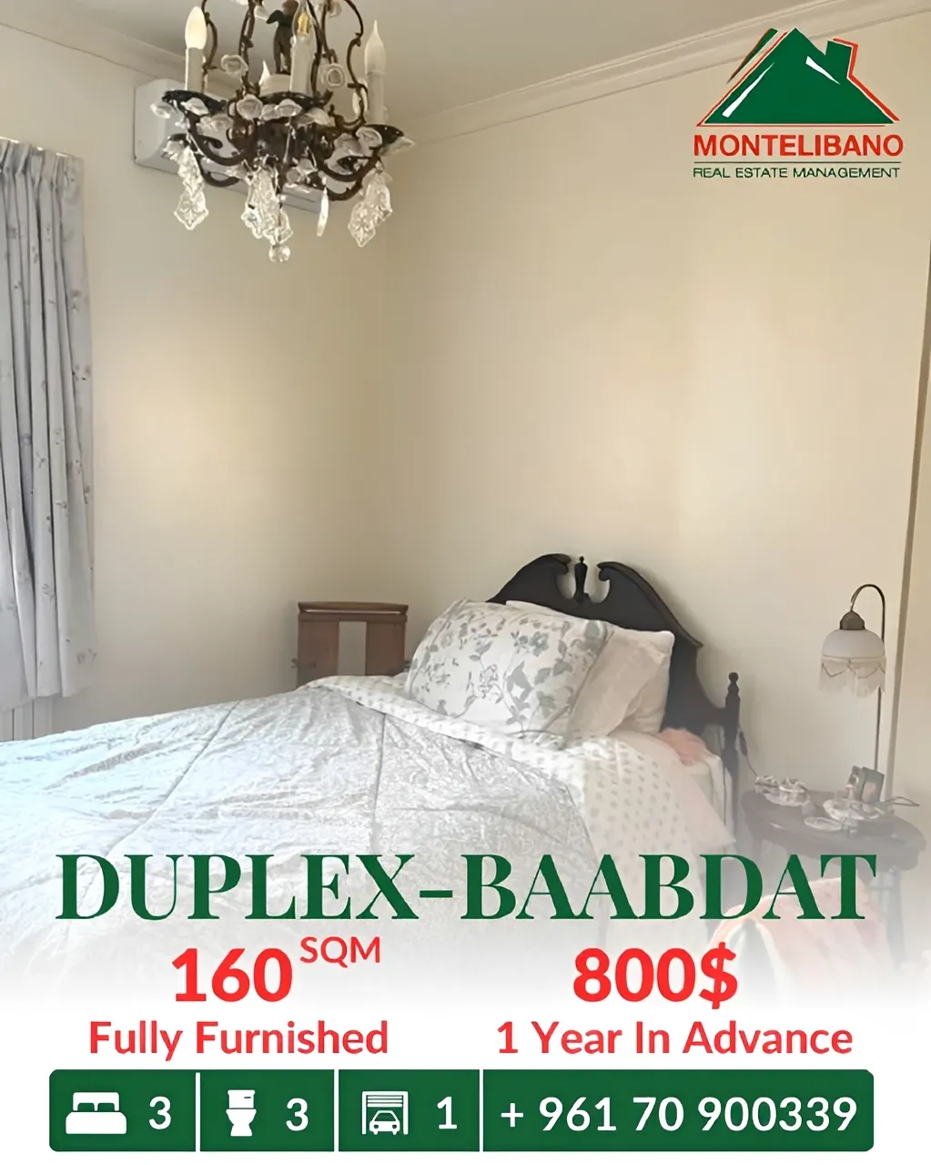 Duplex for rent in Baabdat, Lebanon
