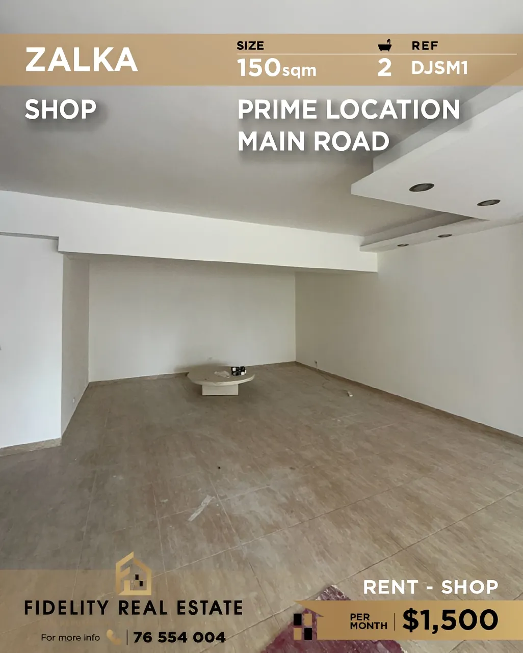 Shop for rent in Zalqa, Lebanon