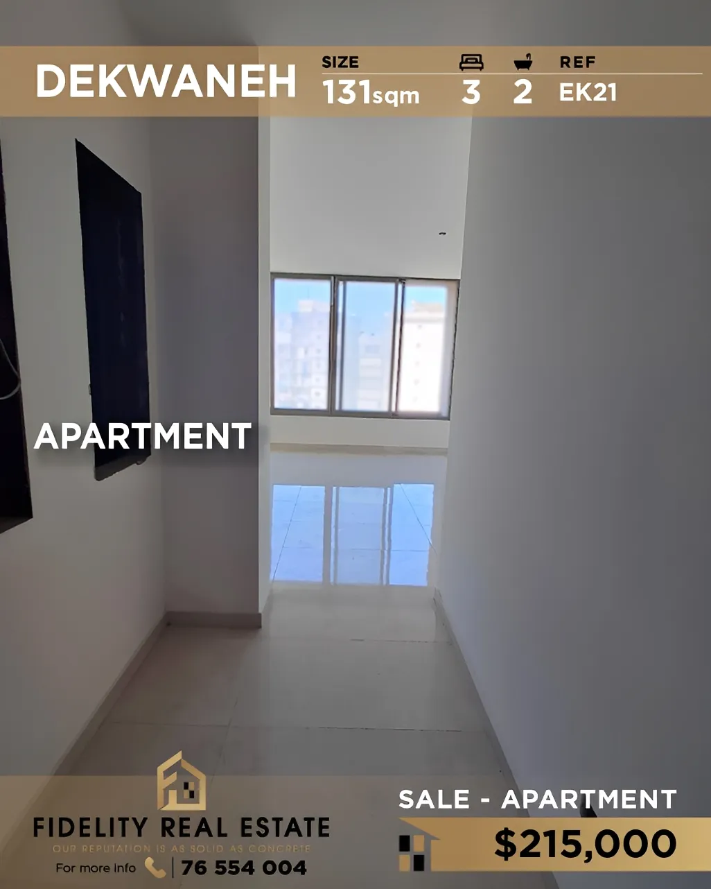 Apartment for sale in Dekwaneh, Lebanon