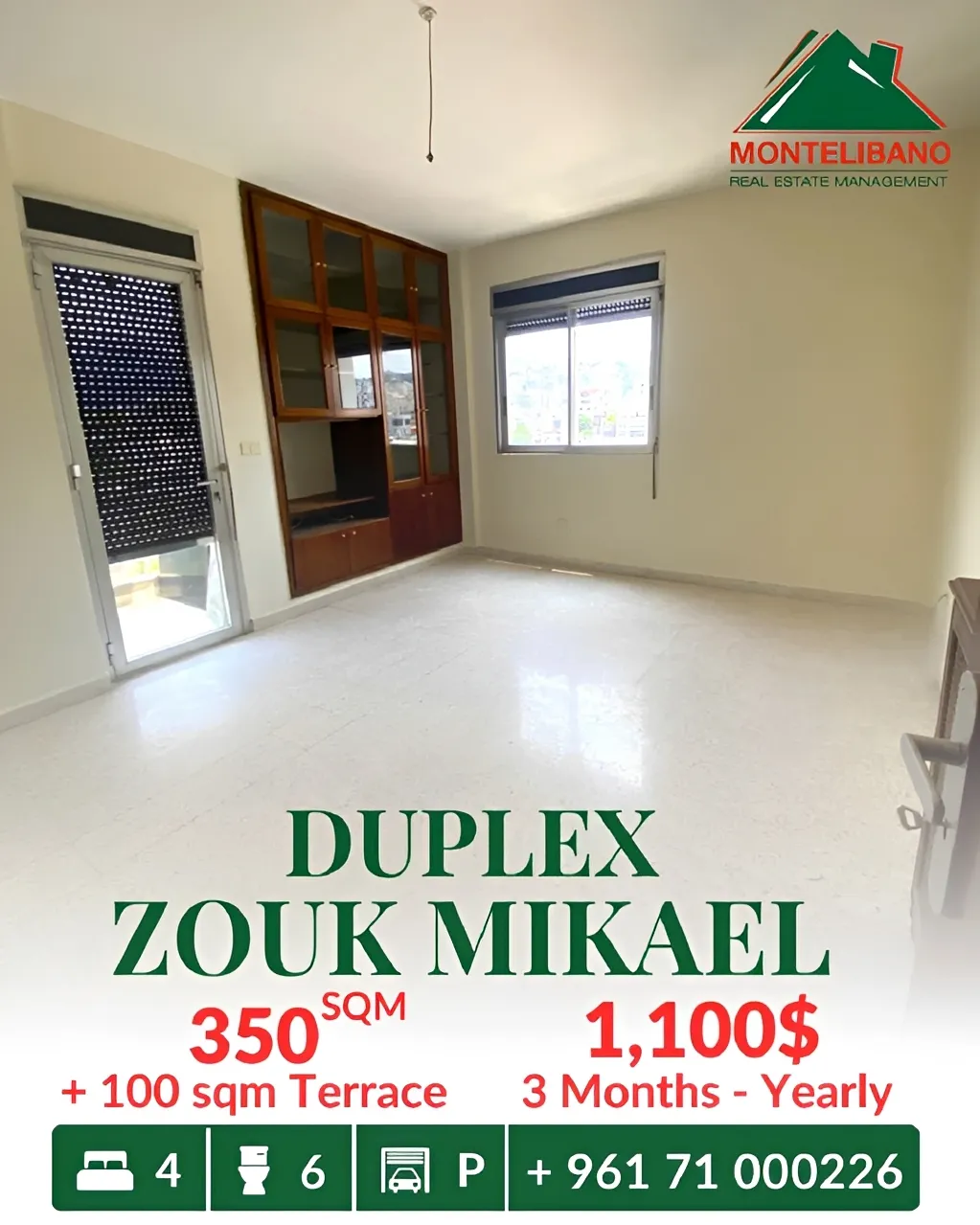 Duplex for rent in Zouk Mikael, Lebanon
