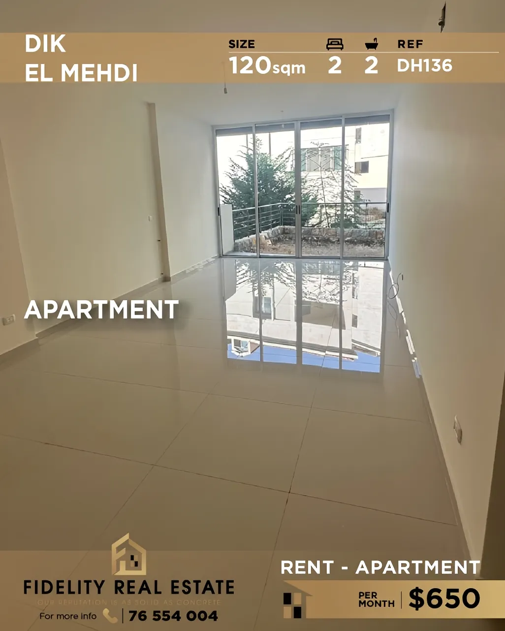 Apartment for rent in Dik El Mehdi, Lebanon - 2 bed, 2 bath