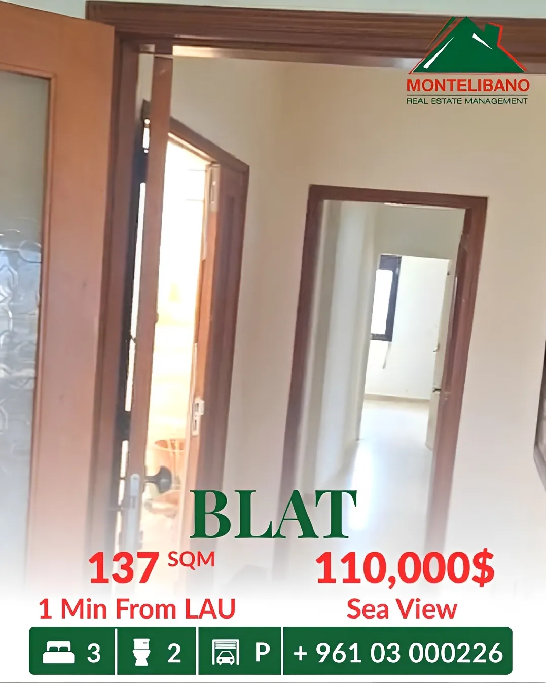 Apartment for sale in Blat, Lebanon