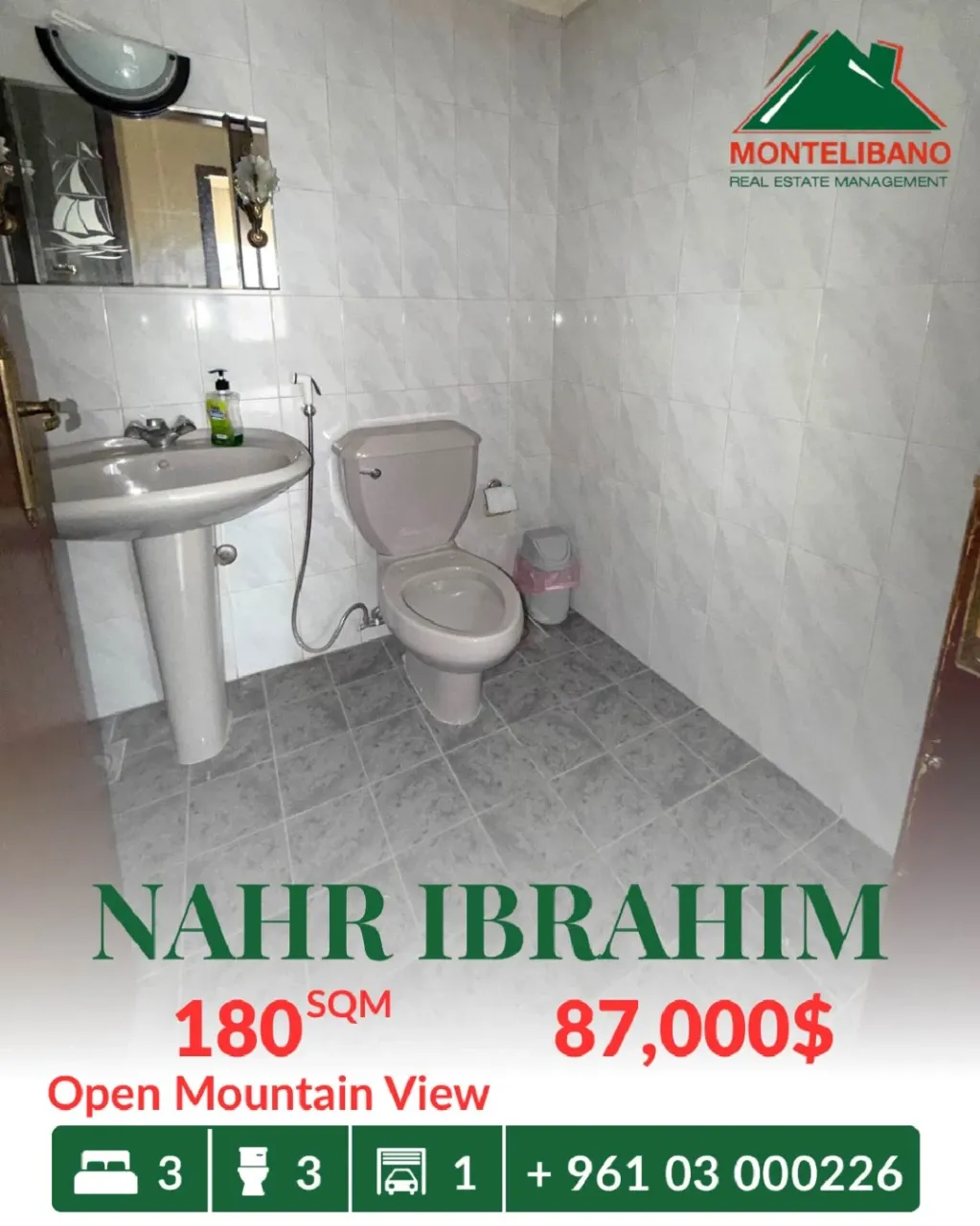 Apartment for sale in Nahr Ibrahim, Lebanon