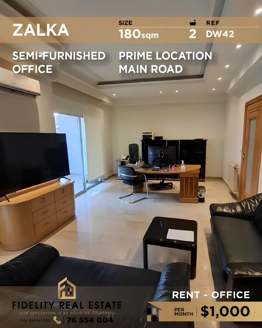 Office for Rent in Zalqa, Lebanon