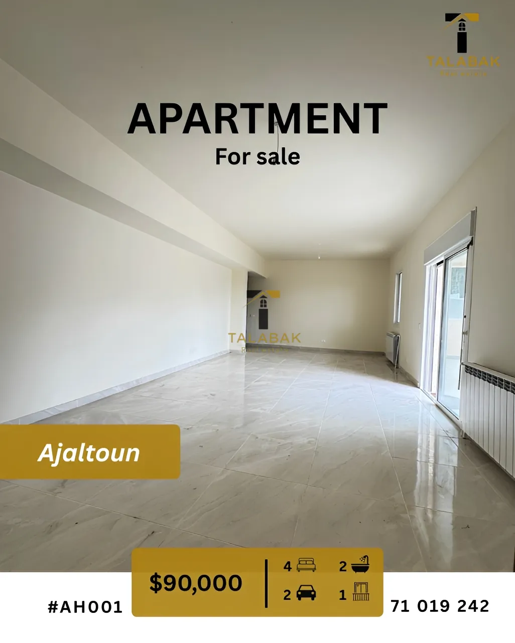 Apartment for sale in Ajaltoun, Lebanon - 4 bed, 2 bath
