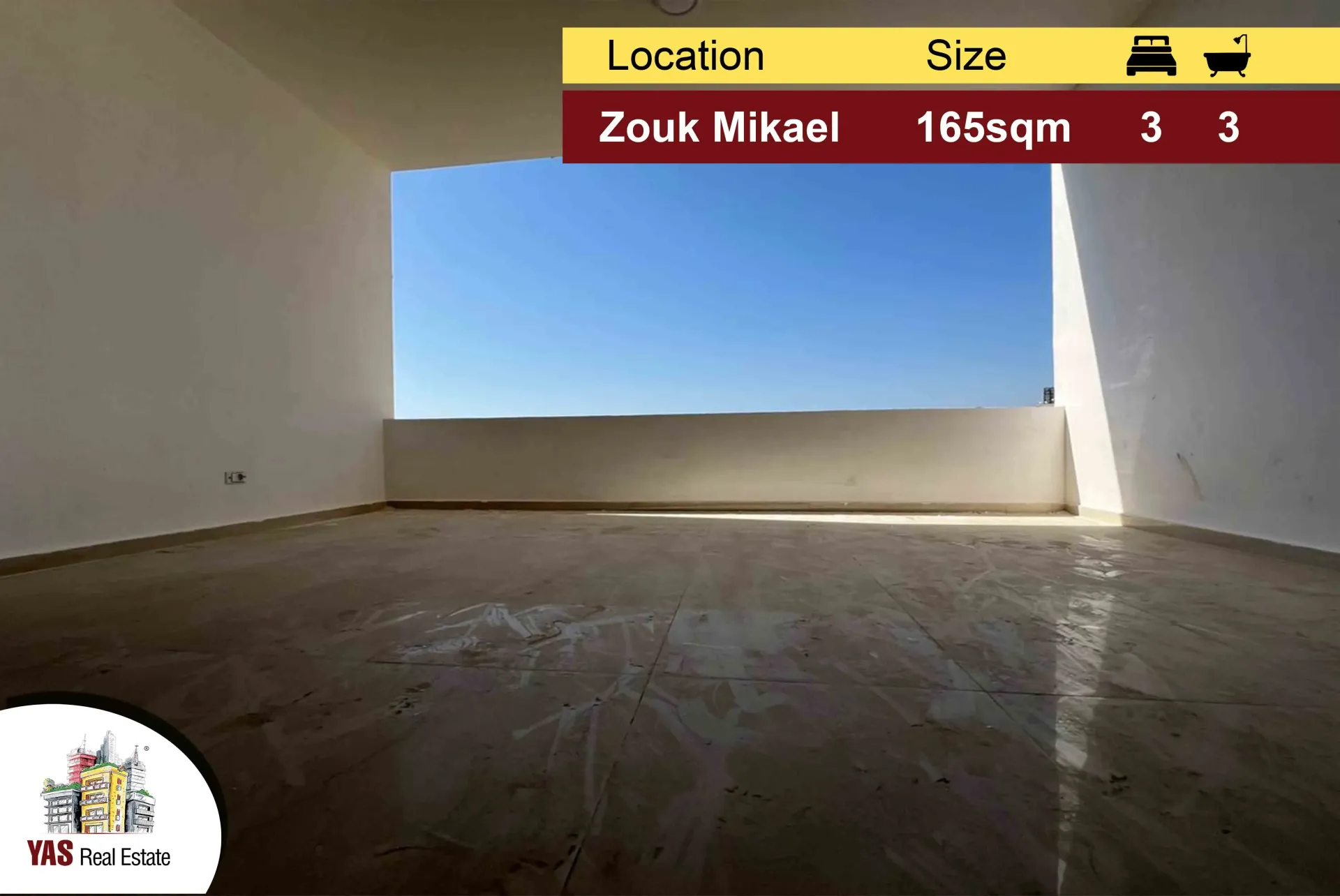 Apartment for Sale in Zouk Mikael - 3 bed, 3 bath