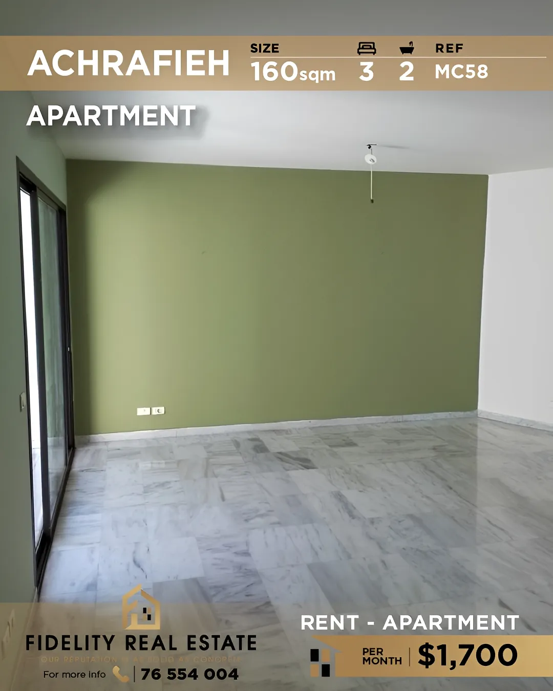 Apartment for rent in Achrafieh, Beirut, Lebanon