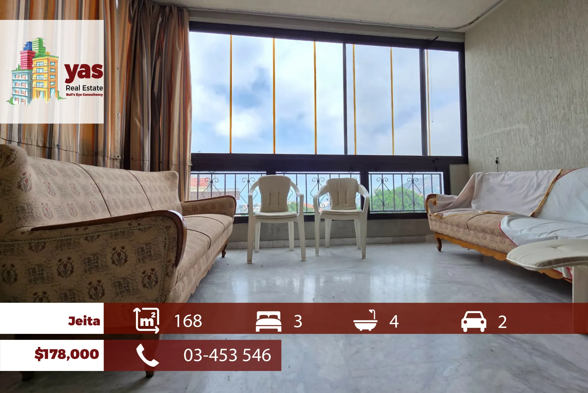 Apartment for Sale in Jeita - 3 bed, 4 bath