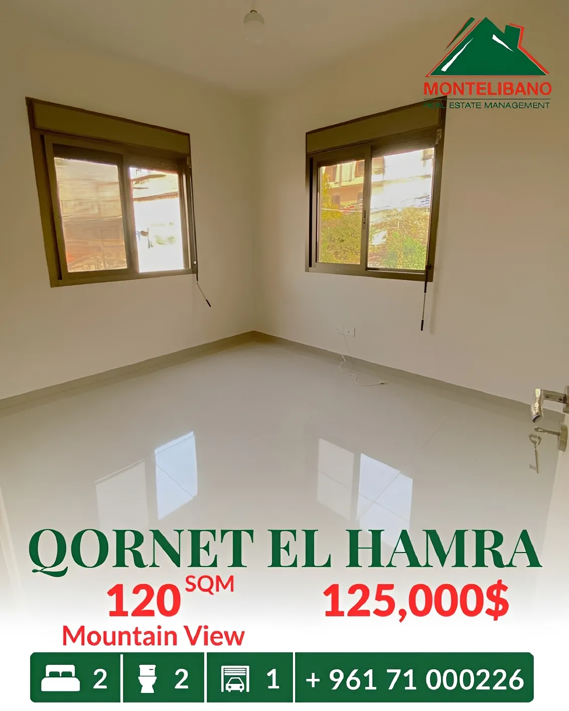 Apartment for sale in Qornet El Hamra, Lebanon