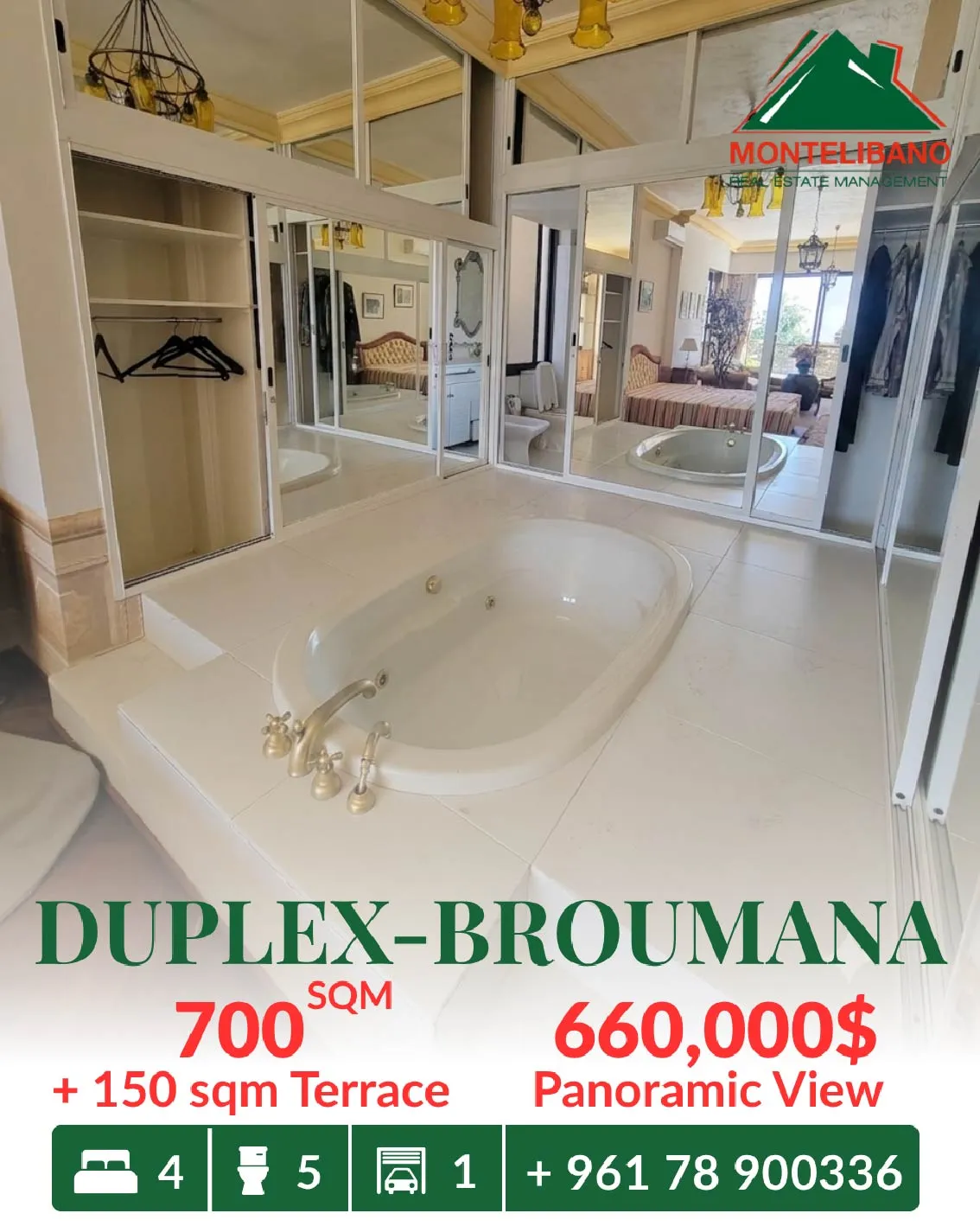 Duplex for sale in Broummana