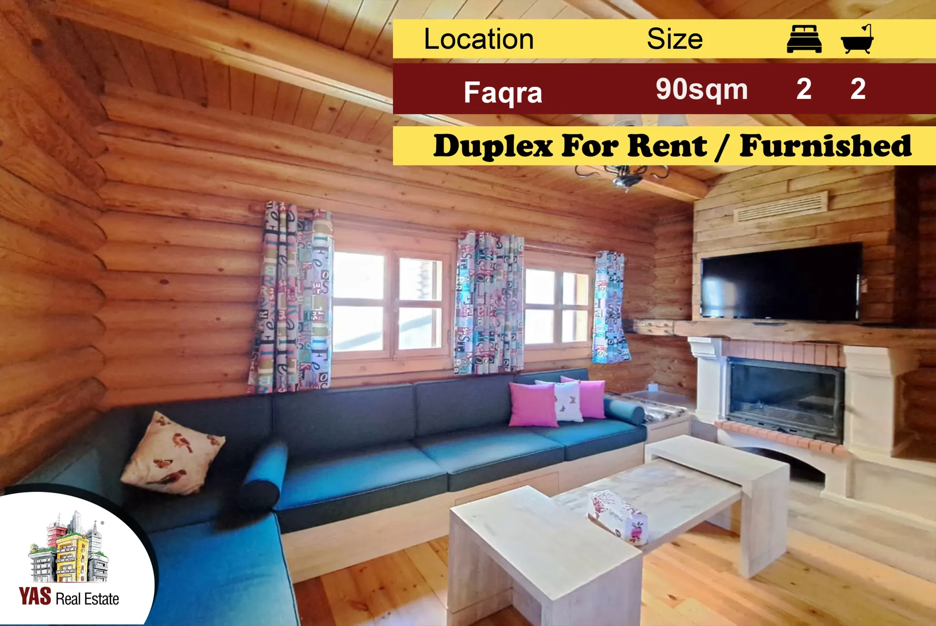 Chalet for rent in Faqra - 2 bed, 2 bath