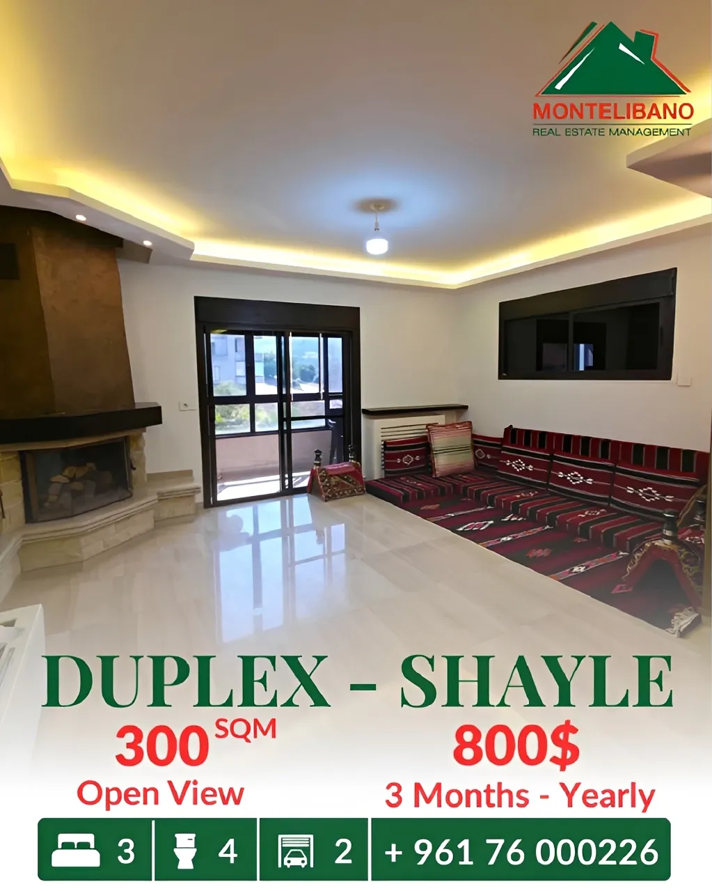 Duplex for rent in Sehayleh, Lebanon