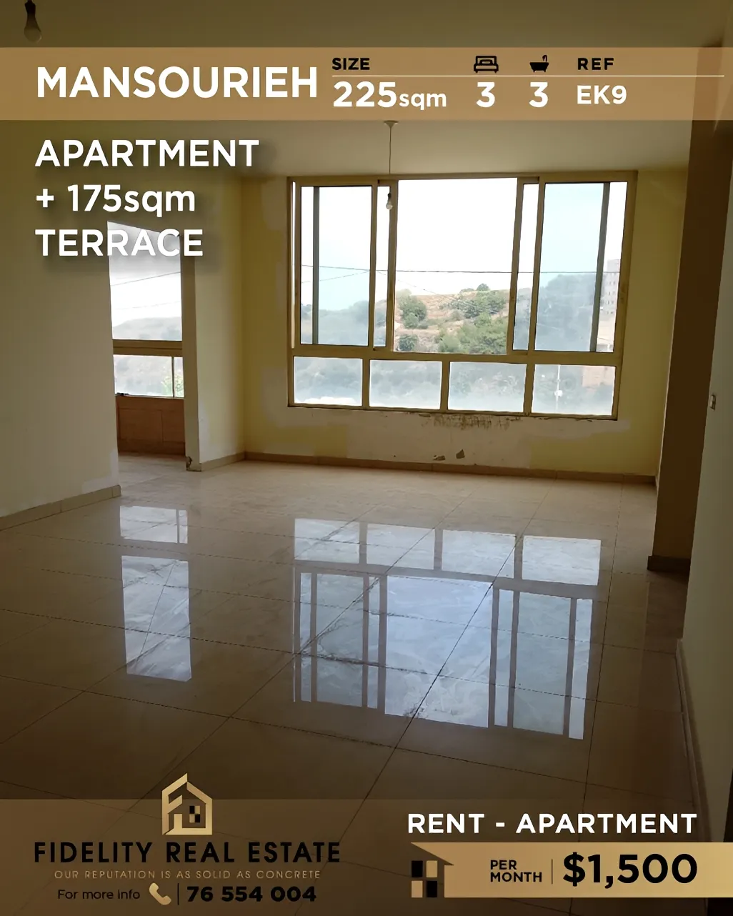 Apartment for rent in Mansourieh, Lebanon - 3 bed, 3 bath