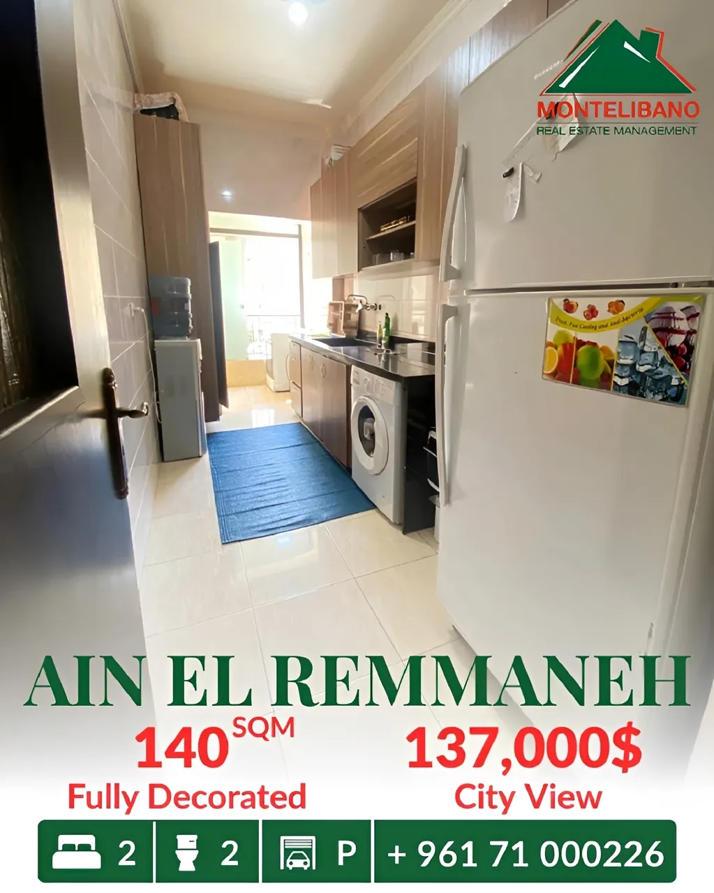 Apartment for sale in Ain El Remmaneh, Lebanon