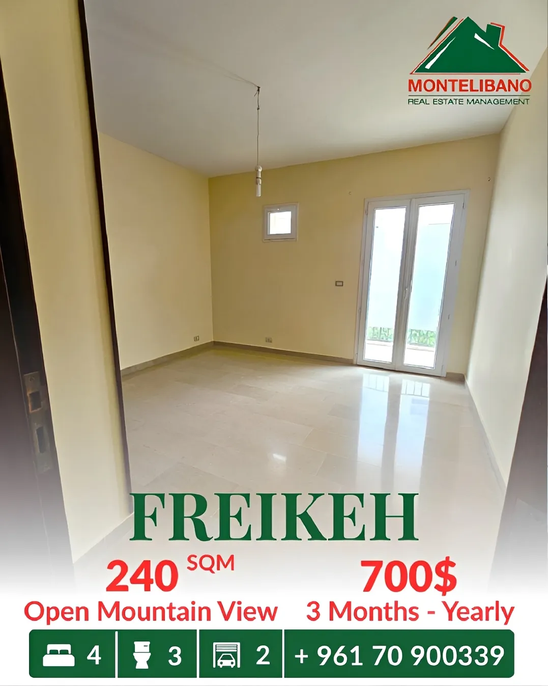Apartment for rent in Fraikeh, Lebanon