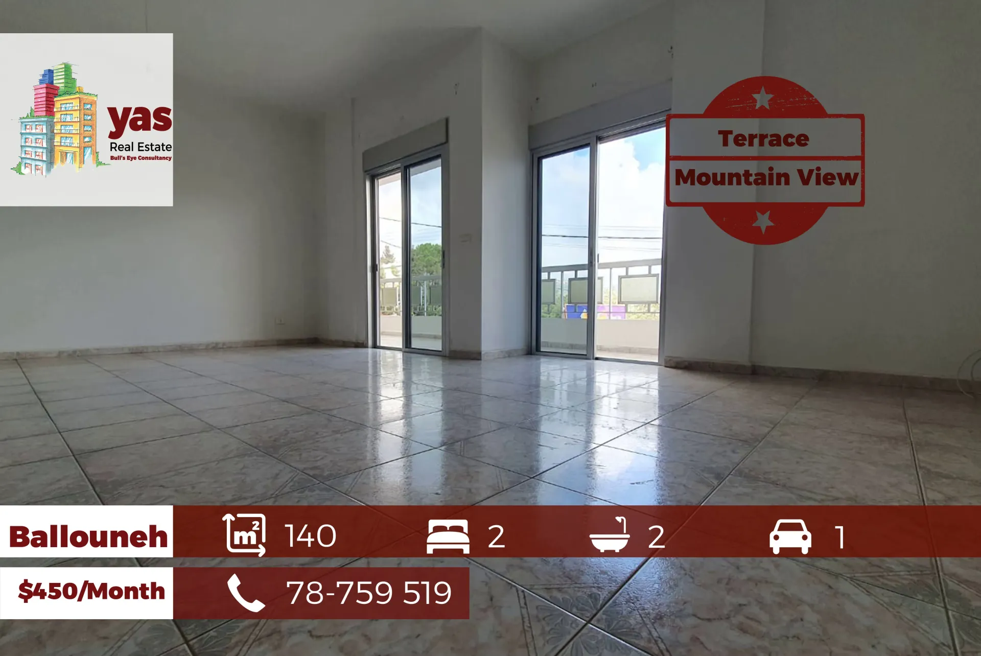 Apartment for Rent in Ballouneh