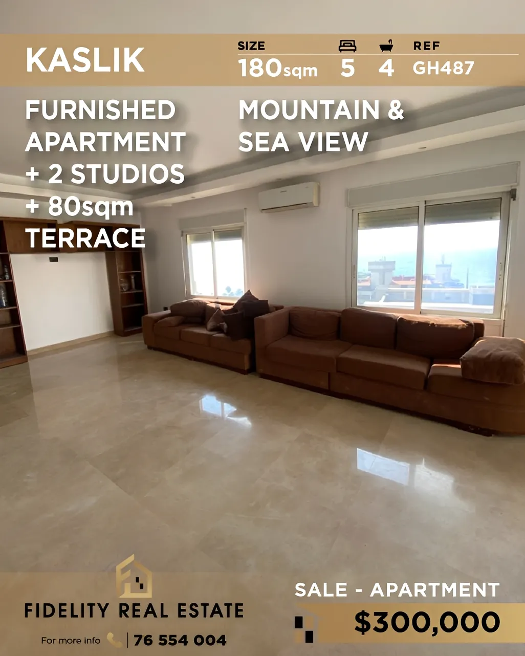 Apartment for sale in Kaslik, Lebanon - 5 bed, 4 bath