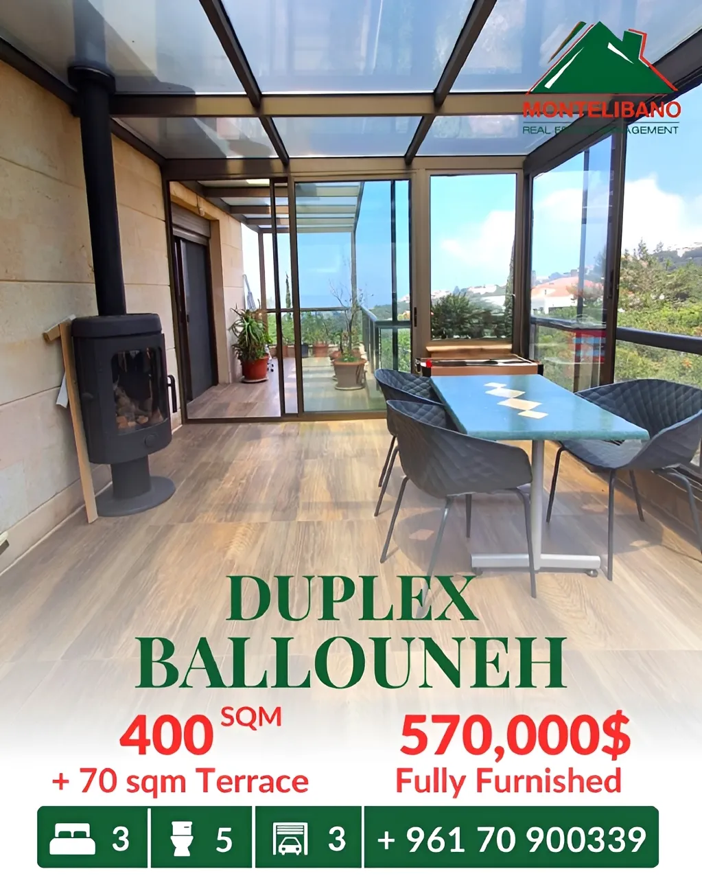 Duplex for sale in Ballouneh, Lebanon